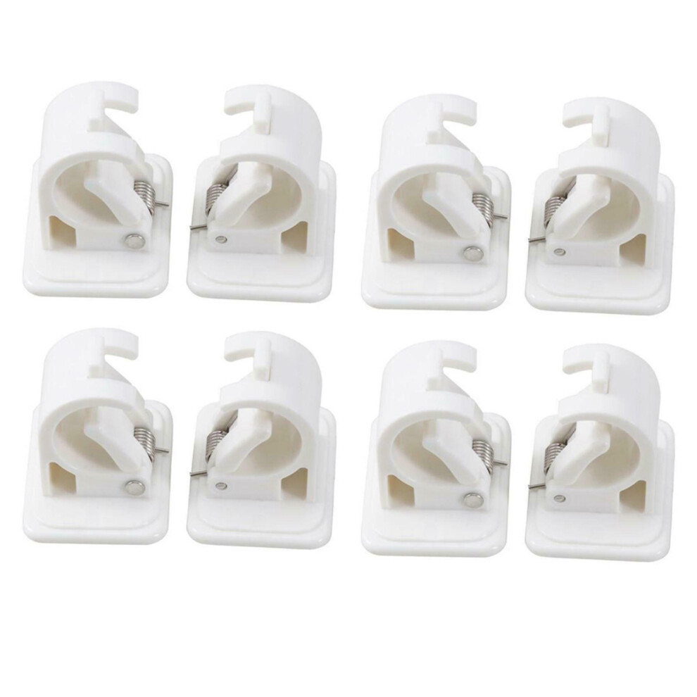 2 Pcs Self Adhesive Hooks Rod Bracket Hanging Rod Clip Wall Hooks 4712715273407