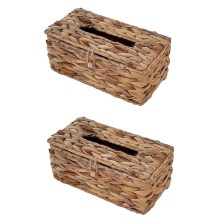 Water Hyacinth Woven Tissue Box Rattan Woven Lid Sanitary Paper Box