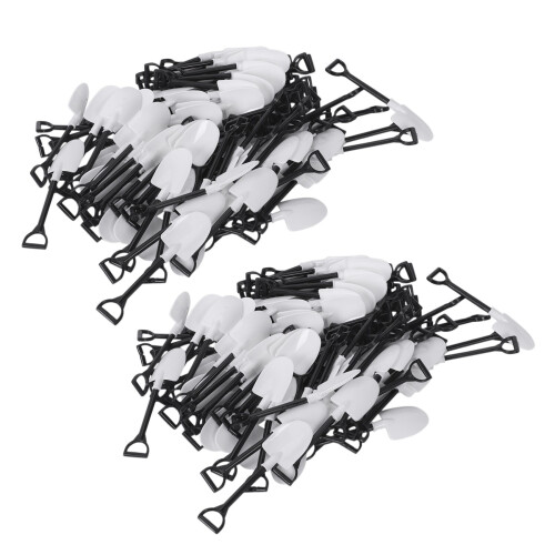 100Pcs Plastic Disposable Mini Shovel Spoon Potted Cake