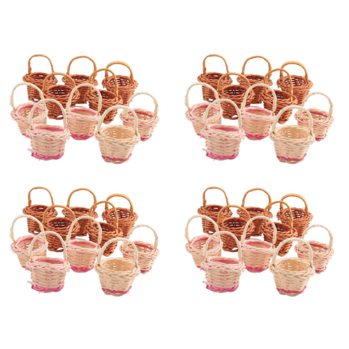 10Pcs Basket Mini Woven Baskets with Handles Plant Pots Containers