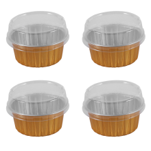 100Pcs Disposable Aluminum Foil Baking Cups Cupcake Cups with Lids
