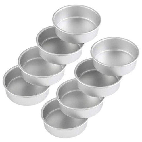4 Inch Small Cake Pan Set of 8, Baking Round Cake Pans Tins Bakeware