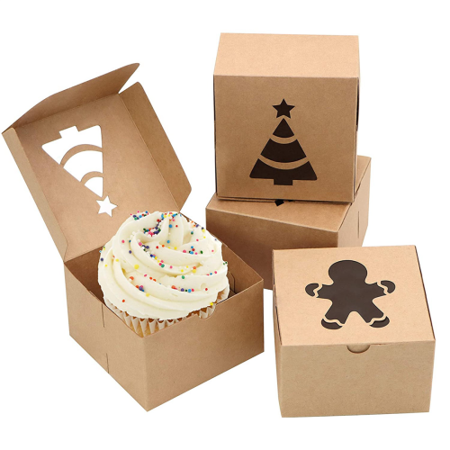 60 Kraft Cardboard Bakery Cookie Boxes Set Auto-Popup for Cookies 1