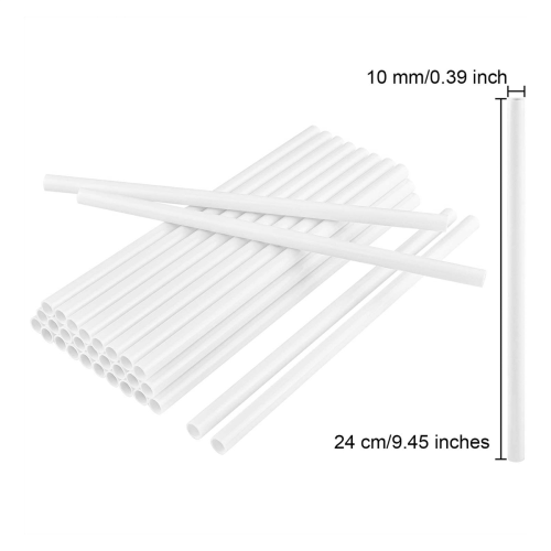50 Pieces Plastic White Cake Rods(0.4 Inch Diameter 9.5 Inch Length) 2