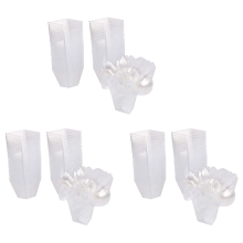 Pack of 50 Dessert Cups with Spoons, 60Ml Dessert Bowls Set, Reusable