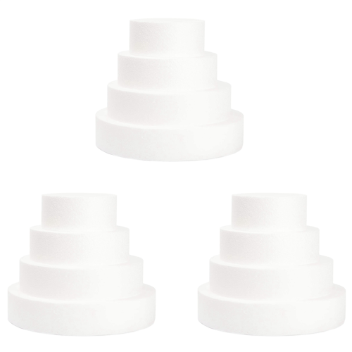 4 Pack Foam Cake Dummy for Decorating and Wedding Display,Sculpture