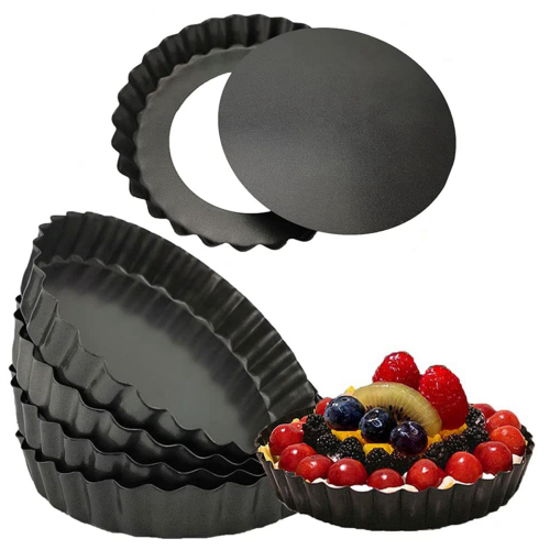 6 Pack 5 Inch Mini Tart Pans with Removable Bottom Quiche Pan 1