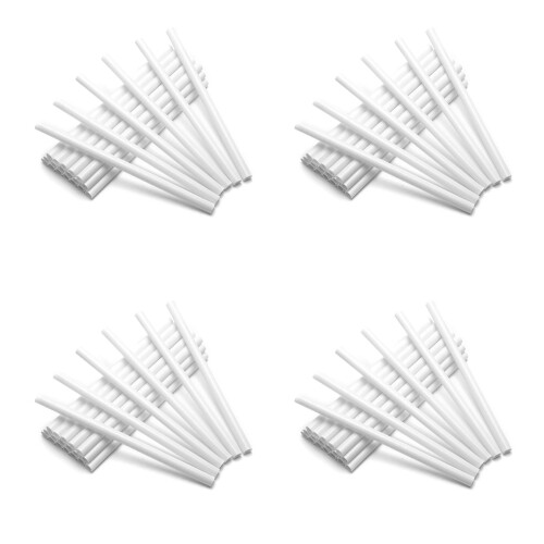 50 Pieces Plastic White Cake Rods(0.4 Inch Diameter 9.5 Inch Length)
