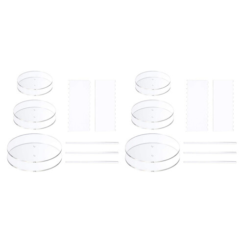 Acrylic Round Cake Disk Set-with Center Hole - 2 Comb Scrapers
