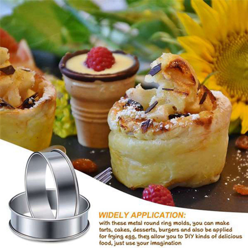 5 Pieces Double Rolled Tart Rings for Home Restaurant 2