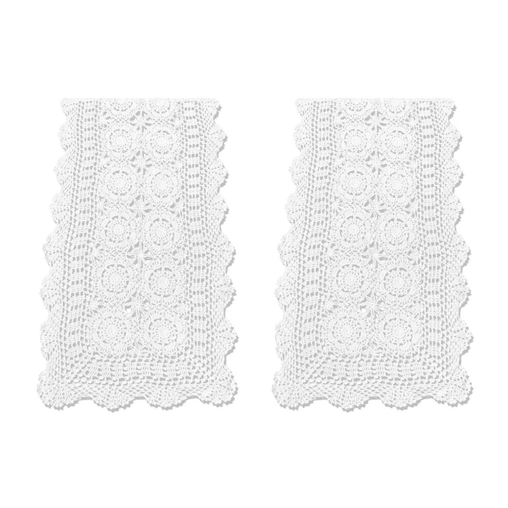 Cotton Handmade Crochet Lace Table Runner White Dresser Decor-image-OPC-PJ8YY2D-NEW