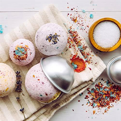 20 Pieces 10 Set DIY Metal Bath Ball Mold 5.5X2.5cm 1