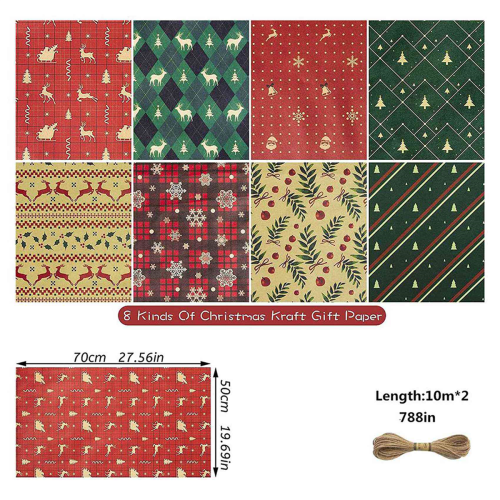 8 Sheets ,for Christmas Birthday Party Wrapping 1