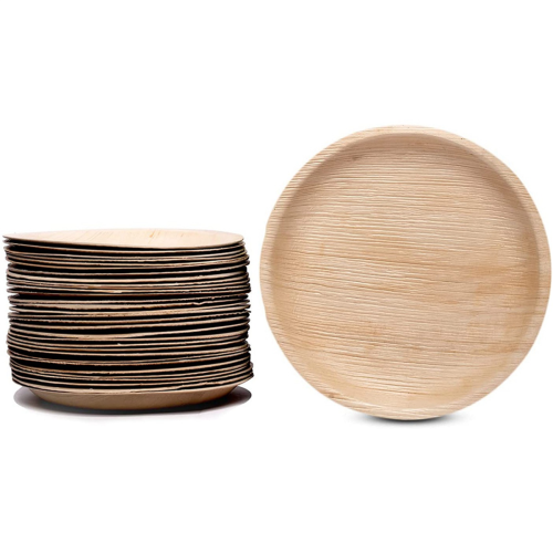 Biodegradable, Disposable Palm Leaf Plates (40, 8 inch Round Plates) 1