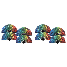 Rainbow Sequins Pride Handheld Fan for Adults Drag Queen Festival Fan