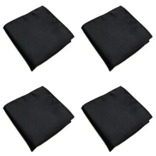 Men's Pocket Hanky Wedding Party Square Hankerchief (Black)