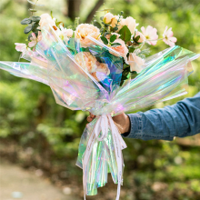20 Pcs 59 cm x 57 cm Cellophane Wrap Paper Iridescent Film Gift Wrap