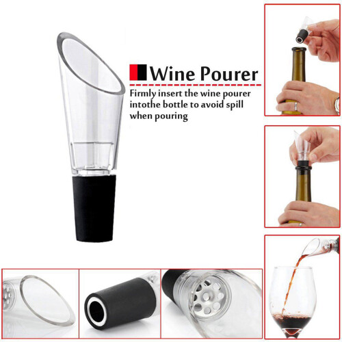 4 Pcs Wine Opener Set,Includes Wine Vacuum Stopper and Wine Pourer 2