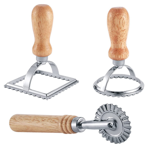 3Pcs Ravioli Stamp Maker Cutter with Roller Wheel Set,Mold 1