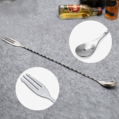 2X Stainless Steel Cocktail Muddler, Mixing Spoon, Jigger Set 2