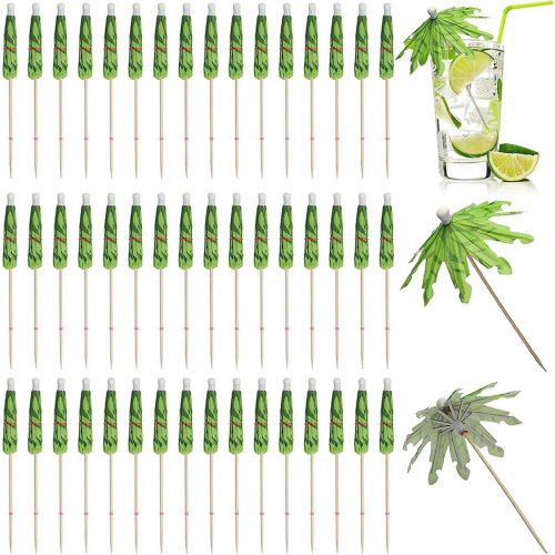 50Pcs Umbrellas for Drinks, Coconut Palm Tree Umbrella Toothpicks 2