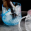 Ice Bucket Plastic Ice Bucket with Handle Acrylic Transparent-Blue 4