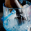Ice Bucket Plastic Ice Bucket with Handle Acrylic Transparent-Blue 2