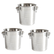 Stainless Steel Ice Punch Bucket Bar Party Ice Bucket Container 3L