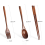 Wooden Flatware Set, Spoon Fork Chopsticks with Khaki Twining Thread 3