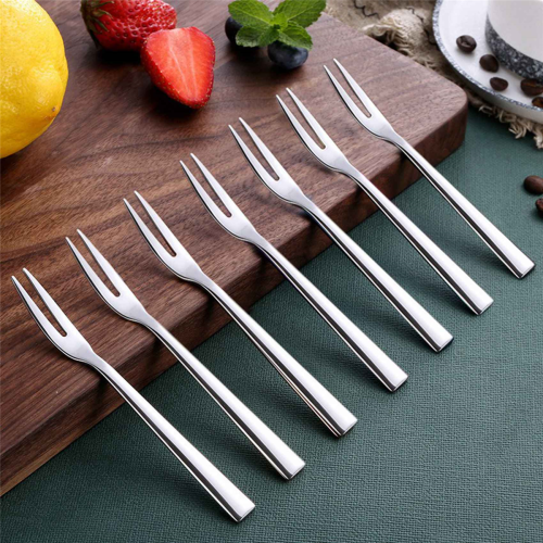 10Pcs 304 Stainless Steel Cocktail Dessert Fork Cake Fruit Forks Set 1