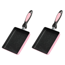 Japanese Omelette Pan, Non-Stick Coating Square to Make Crepes (Pink)