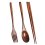 Wooden Flatware Set, Spoon Fork Chopsticks with Khaki Twining Thread 2