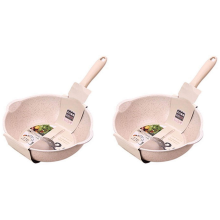 Thickened Bottom Stone Frying Pan Pot Big Mouth Wok Pan 20cm