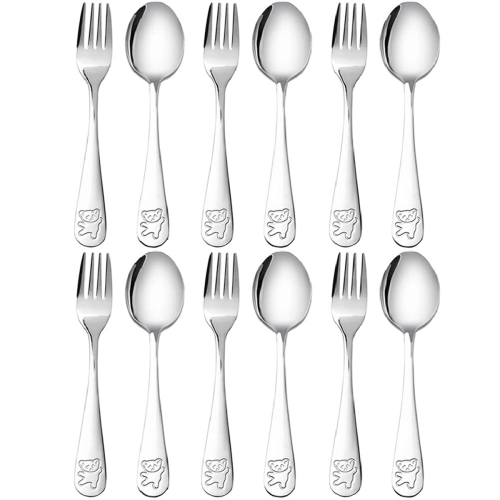 12 Pieces Kids Silverware Stainless Steel Children's Safe Flatware 1