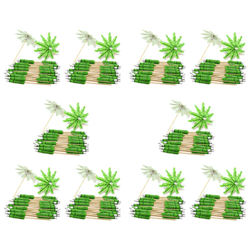 Green Coconut Tree Toothpicks Paper Umbrellas Toothpicks Handmade