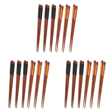 6 Pairs Wood Chopsticks, Reusable Dishwasher Safe, Non-Slip