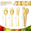 Stainless Steel Flatware Serving Utensils Large (Gold,8 Pieces) 4