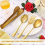 Stainless Steel Flatware Serving Utensils Large (Gold,8 Pieces) 6