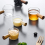 4PCS Transparent Glass with Wooden Handle, Creamer Pitcher. 100Ml 5