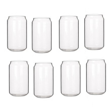 4 Pack Glass Juice Cup Beer Glass Shake Dessert Cup Mug, 400ML