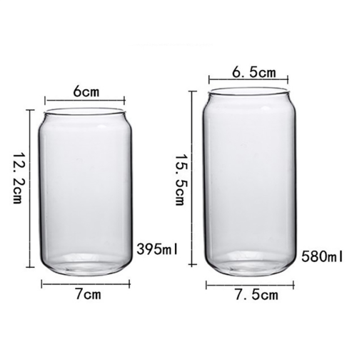 4 Pack Glass Juice Cup Beer Glass Shake Dessert Cup Mug, 400ML 1