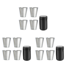 Stainless Steel Shot Cups, Set of 4 Cups, Shot Glasses, for Outdoor