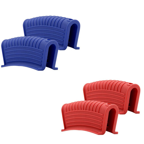 Silicone Pan Handle Cover Ear Clip Cast Iron Handle Holder,Red,2PCS 1