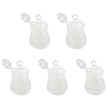 glass honey jar with lid Honey Jar with Dipper, Clear, 9 Ounces