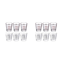 6Pcs Measuring Cup Espresso Glass Measurement 1Oz,6 ,2 Tbs,30Ml