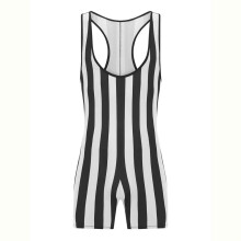 (3XL, black) Mens Striped Wrestling Singlet Sleeveless Slim Fit Bodybuilding Gym Sports Bodysuit Romper
