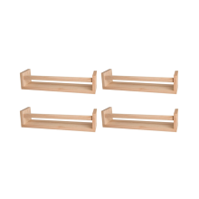 2Pcs Natural Wood Floating Wall Bookshelf for Kids,Kitchen Spice Rack