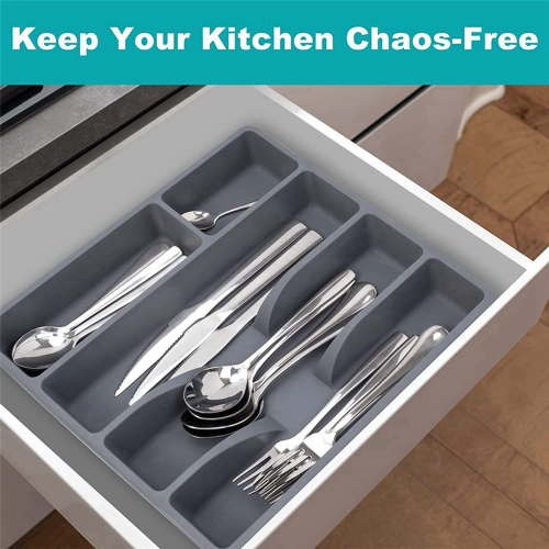 Drawer Kitchen Organizer Silverware Holder Organizer Cutlery Tray 2
