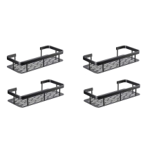 2Pcs Bathroom Shelves No-Drill Wall Mount Storage Rack for Shampoo