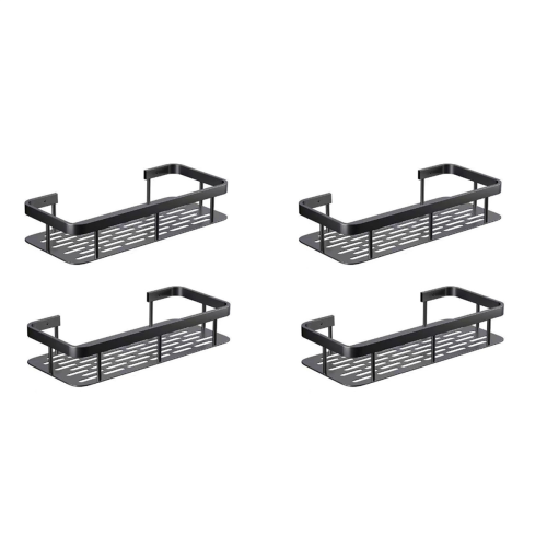 2Pcs Bathroom Shelves No-Drill Wall Mount Storage Rack for Shampoo